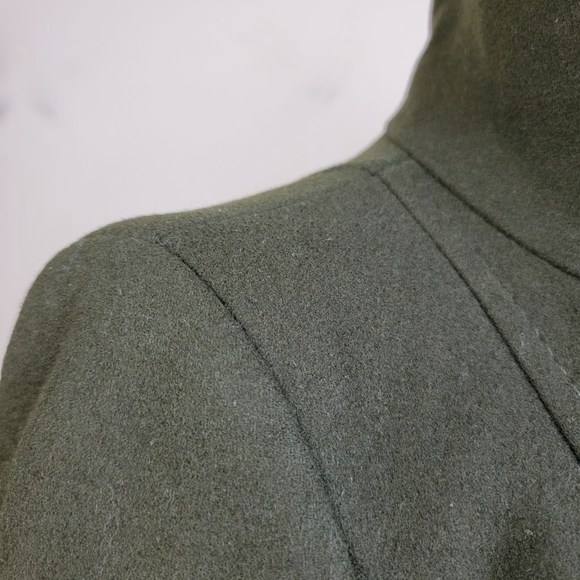 BCBGMaxAzria S Trench Peacoat Wool Cashmere Long Olive Green Coat Jacket BCBG - Picture 4 of 15